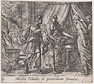Plate 65: Medea Urging the Daughters of King Pellias to Murder Their Father (Medea Peliades in parricidium stimulat), from Ovid's 'Metamorphoses', Antonio Tempesta  Italian, Etching