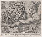 Plate 79: Ceres Ordering Erysichthon's Punishment (Ceres ad Famem Mypham in Erisichtonis paenam amandat), from Ovid's 'Metamorphoses', Antonio Tempesta Italian, Etching