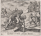 Plate 82: Hercules and Acheloüs (Luctatur, et vincit Acheolum Hercules), from Ovid's 'Metamorphoses', Antonio Tempesta Italian, Etching