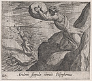 Plate 129: Acis Killed by Polyphemus (Acidem Scolpulo orbruit Polyphemus), from Ovid's 'Metamorphoses', Antonio Tempesta  Italian, Etching