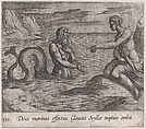 Plate 130: Scylla and Glaucus (Deus marinus effectus Glaucus Scyllae nuptias ambit), from Ovid's 'Metamorphoses', Antonio Tempesta  Italian, Etching