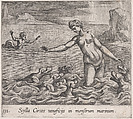 Plate 131: Scylla Changed by Circe's Spell (Scylla Circes veneficÿs in monstrum marinum), from Ovid's 'Metamorphoses', Antonio Tempesta  Italian, Etching