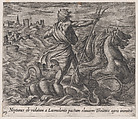 Plate 103: Neptune Sending a Deluge to Troy (Neptunus ob violatum a Laomendonte pactum eluviem Troianis agris immittit), from Ovid's 'Metamorphoses', Antonio Tempesta Italian, Etching