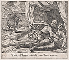 Plate 104: Peleus Embracing Thetis (Peleus Thetide vinculis coarctata potitur), from Ovid's 'Metamorphoses', Antonio Tempesta  Italian, Etching