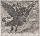 Plate 94: Jupiter and Ganymede (In aquilam transformatus Iupiter Ganymedem rapit), from Ovid's 'Metamorphoses', Antonio Tempesta  Italian, Etching
