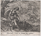 Plate 95: The Death of Hyacinthus (Hyacinthi cruor in florem sui nominis), from Ovid's 'Metamorphoses', Antonio Tempesta (Italian, Florence 1555–1630 Rome), Etching