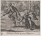 Plate 97: Hippomenes Winning the Race with Atalanta (Atalantam Veneris ope vincit Hippomenes), from Ovid's 'Metamorphoses', Antonio Tempesta Italian, Etching