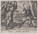 Plate 99: The Death of Orpheus (Orpheus a Bacchis discerpitur), from Ovid's 'Metamorphoses', Antonio Tempesta  Italian, Etching
