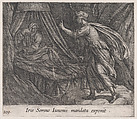 Plate 109: Iris Giving Sleep Juno's Command (Iris Somno Iunonis mandata exponit), from Ovid's 'Metamorphoses', Antonio Tempesta Italian, Etching