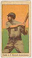 Ty Cobb, Detroit, from Kotton Cigarettes Baseball Series, 1911-1916, People's Tobacco Co., Ltd., Commercial color lithograph