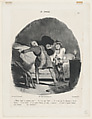 Allons haut! Y sommes-nous?, from "La Chasse", Honoré Daumier  French, Lithograph; third state of four (Delteil)