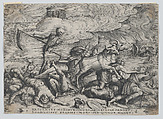 The Triumph of Death on Time, from "The Triumphs of Petrarch", Georg Pencz  German, Engraving
