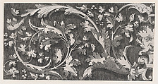 Ornamental Foliage with the Left Half of a Mask, Anonymous, Italian, 16th century Italian, Engraving, 2nd state