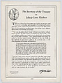 The Secretary of the Treasury to Liberty Loan Workers, Liberty Loan Committee, Commercial color lithograph