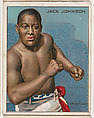 Jack Johnson, from the Champion Pugilists series (T219), issued by Mecca and Hassan Cigarettes, Mecca Cigarettes, Commercial color lithograph