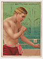 Battling Hurley, from the Champion Pugilists series (T219), issued by Mecca and Hassan Cigarettes, Mecca Cigarettes, Commercial color lithograph