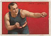 James J. Jeffries, from the Champion Pugilists series (T219), issued by Mecca and Hassan Cigarettes, Mecca Cigarettes, Commercial color lithograph