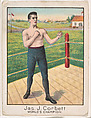 Jas. J. Corbett, from the Champion Athlete and Prize Fighter series (T220), issued by Mecca and Tolstoi Cigarettes, Mecca Cigarettes, Commercial color lithograph
