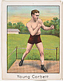 Young Corbett, from the Champion Athlete and Prize Fighter series (T220), issued by Mecca and Tolstoi Cigarettes, Mecca Cigarettes, Commercial color lithograph