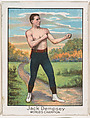 Jack Dempsey, from the Champion Athlete and Prize Fighter series (T220), issued by Mecca and Tolstoi Cigarettes, Mecca Cigarettes, Commercial color lithograph