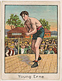 Young Erne, from the Champion Athlete and Prize Fighter series (T220), issued by Mecca and Tolstoi Cigarettes, Mecca Cigarettes, Commercial color lithograph