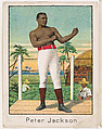 Peter Jackson, from the Champion Athlete and Prize Fighter series (T220), issued by Mecca and Tolstoi Cigarettes, Mecca Cigarettes, Commercial color lithograph