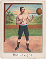 Kid Lavigne, from the Champion Athlete and Prize Fighter series (T220), issued by Mecca and Tolstoi Cigarettes, Mecca Cigarettes, Commercial color lithograph