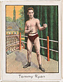 Tommy Ryan, from the Champion Athlete and Prize Fighter series (T220), issued by Mecca and Tolstoi Cigarettes, Mecca Cigarettes, Commercial color lithograph