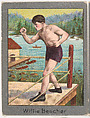 Willie Beecher, from the Champion Athlete and Prize Fighter series (T220), issued by Mecca and Tolstoi Cigarettes, Mecca Cigarettes, Commercial color lithograph