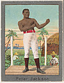 Peter Jackson, from the Champion Athlete and Prize Fighter series (T220), issued by Mecca and Tolstoi Cigarettes, Mecca Cigarettes, Commercial color lithograph