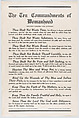 The ten commandments of womanhood, Connecticut State Council of Defense American, Commercial color lithograph