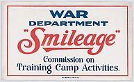 Smileage, War Department Commission on Training Camp Activities, Commercial color lithograph