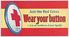 Wear your button, American Red Cross American, Commercial color lithograph