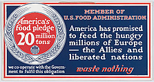 America's food pledge, Strobridge Lithographing Company American, Commercial color lithograph
