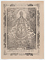 Broadsheet with image of Our Lady of San Juan de los Lagos, venerated in Jalisco, José Guadalupe Posada  Mexican, Lithograph (?) and letterpress on buff paper