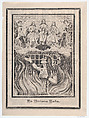 Broadsheet with image of a chained woman in purgatory and the Holy Trinity above, José Guadalupe Posada  Mexican, Zincograph  and letterpress on buff paper