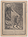 Indulgence with an image of St Peter watching over two pilgrims, José Guadalupe Posada Mexican, Type-metal engraving and letterpress on buff paper