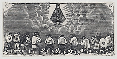 Figures kneeling before the Virgin, José Guadalupe Posada Mexican, Type-metal engraving