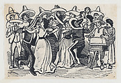 A ball (scene from the Mexican Revolution), José Guadalupe Posada Mexican, Zincograph
