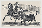 The woman bull fighter, José Guadalupe Posada Mexican, Type-metal engraving