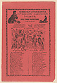 Broadsheet with extravagant verses relating to a parade of animals dressed in costume and a corrido about an encounter between various animals., José Guadalupe Posada Mexican, Zincograph (and metal-type engraving?) and letterpress on pink paper