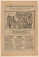 Broadsheet relating to the new clock installed in the cathedral in Mexico City in June 1905, José Guadalupe Posada Mexican, Zincograph and letterpress on tan paper