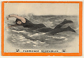 Florence Scheublin, No. 60, The Single Over-Arm Stroke, from the Champion Women Swimmers series (T221), issued by Pan Handle Scrap, Pan Handle Scrap Company American, Commercial color lithograph
