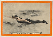 Frances King, No. 66, Swimming Strokes, from the Champion Women Swimmers series (T221), issued by Pan Handle Scrap, Pan Handle Scrap Company  American, Commercial color lithograph