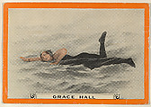 Grace Hall, No. 75, The Scissors Kick, from the Champion Women Swimmers series (T221), issued by Pan Handle Scrap, Pan Handle Scrap Company  American, Commercial color lithograph