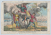 A Review of the New Grand Army, William Heath ('Paul Pry')  British, Hand-colored etching
