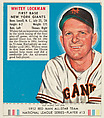 Whitey Lockman, from the Red Man All-Star Team series (T232), issued by Red Man Chewing Tobacco, Red Man Chewing Tobacco American, Commercial color lithograph