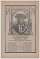 Broadsheet relating to the death of a torero named Ponciano Diaz who is portrayed, José Guadalupe Posada Mexican, Type-metal engraving and letterpress on tan paper