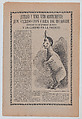 Broadsheet relating to freaks of nature, at right a creature that is half human and half pig with a single horn, José Guadalupe Posada  Mexican, Zincograph and letterpress on tan paper