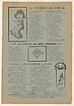 Broadsheet featuring three love ballads with vignettes showing a woman reading, a woman's head in a heart pierced by an arrow and a woman walking, José Guadalupe Posada  Mexican, Zincograph and letterpress on blue paper